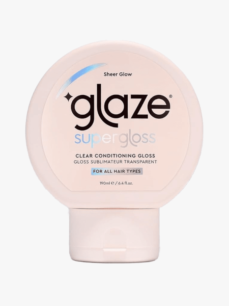 Glaze Supergloss in branded component on a light gray background